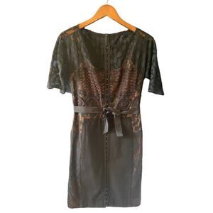 Byron Lars (Anthropologie) |  Black Carissima Lace Sheath Dress | Size 2